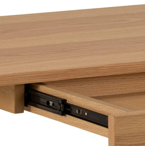 Biurko Barnett skandynawskie drewniane z szufladą do pracy i nauki nowoczesny dąb 120x60 cm