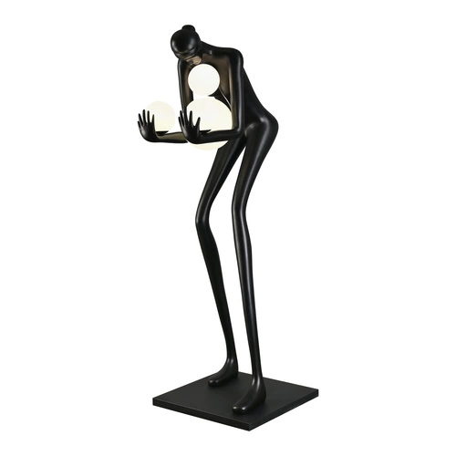 Lampa stojąca do salonu WOMAN-2 BLACK czarna nowoczesna Step into Design 190 cm
