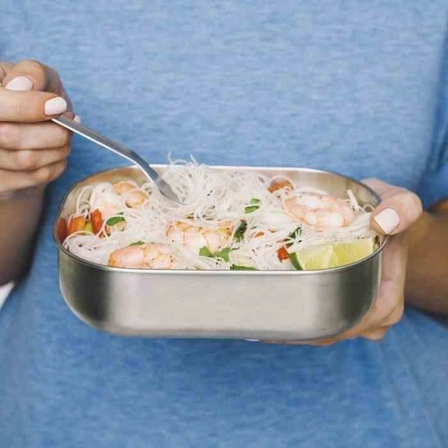 Lunchbox Black+Blum Box Appetit 3w1 morski stalowy pojemnik na lunch do pracy silikonowy