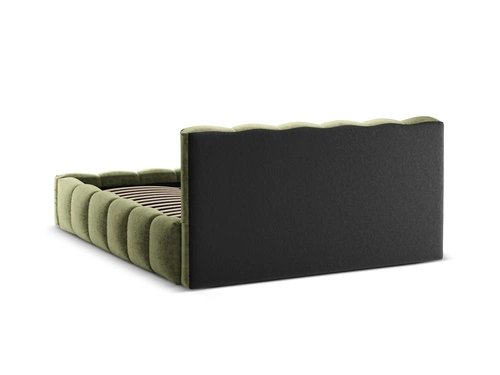 Łóżko tapicerowane Lupine zielone chenille 200x200 z pojemnikiem do sypialni nowoczesne
