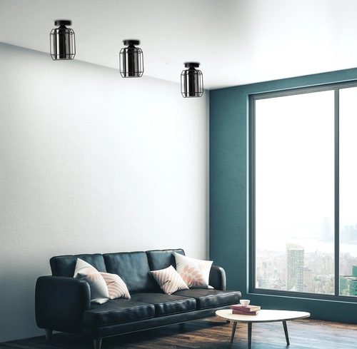 Lampa sufitowa Jonera czarny 1x40W E27 klosz dymiony