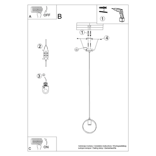Lampa wisząca TITRAN 1 biała