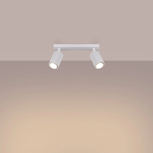 Plafon sufitowy KARBON 2 biały nowoczesny aluminiowy do salonu i sypialni regulowany