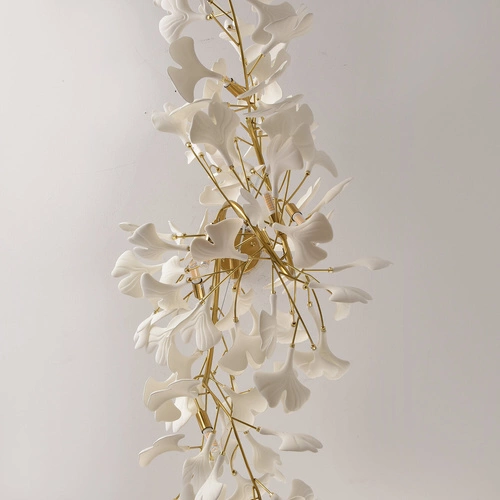 Lampa wisząca BOTANIKA WAVE złota biała 125 cm nowoczesna do jadalni nad stół