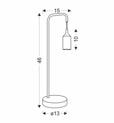 Industrialna lampka nocna Laren czarna metalowa do sypialni i na biurko Ledea 46 cm