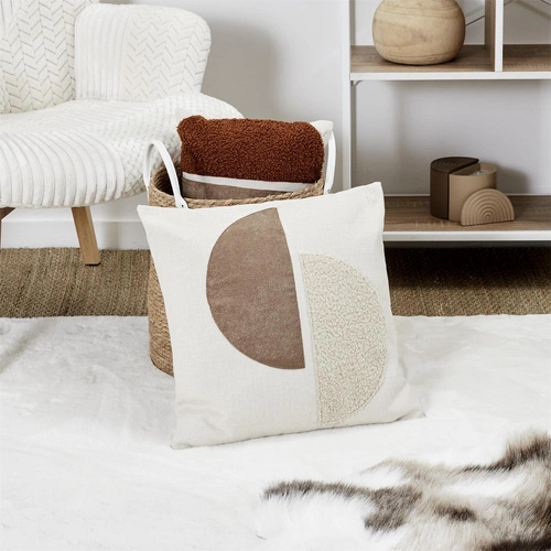 Poduszka dekoracyjna Japandi 40x40 beżowa minimalistyczna do salonu i sypialni Intesi