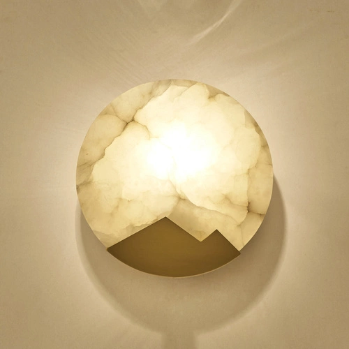 Kinkiet ścienny MARMO biały marmur i złoty mosiądz 20cm nowoczesny do salonu