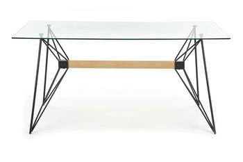 Stół glamour do salonu Intesi Groll 160x80 szklany blat czarne nogi nowoczesny nierozkładany