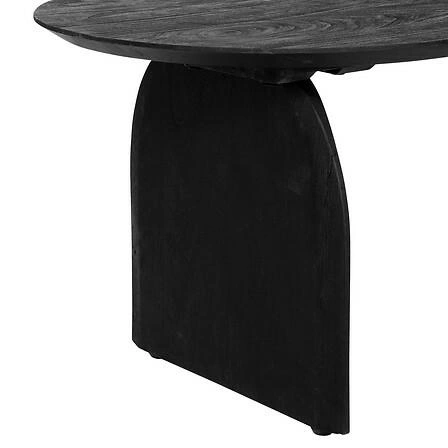 Stolik kawowy Isana owalny czarny drewniany do salonu nowoczesny z drewna mango 120x60 cm