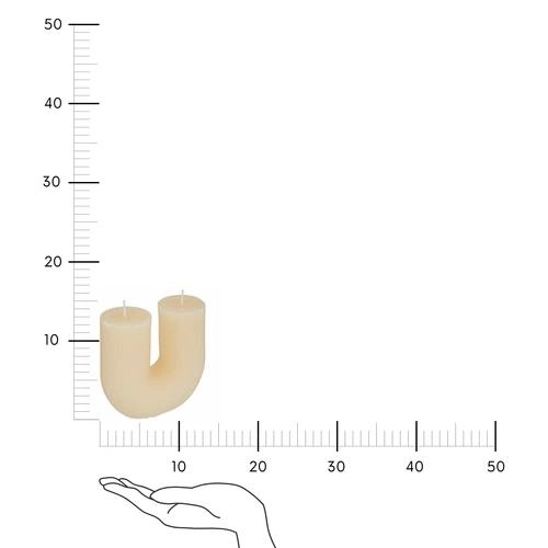 Świeca dekoracyjna Demi Atmosphera nowoczesna beżowa z 2 knotami do salonu