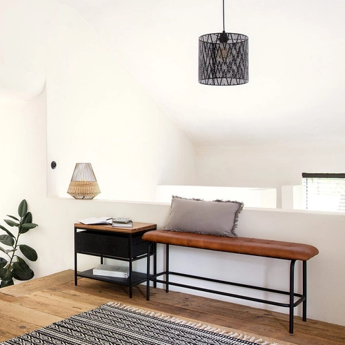 Nowoczesna lampa wisząca Cota czarna metalowa do salonu i kuchni Atmosphera 24,5 cm