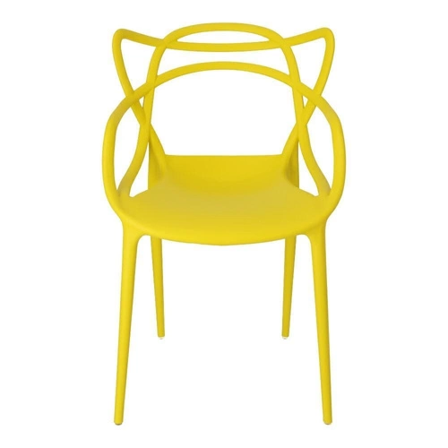 Krzesło Lexi żółte inspirowane Master chair do jadalni nowoczesne sztaplowane z podłokietnikami
