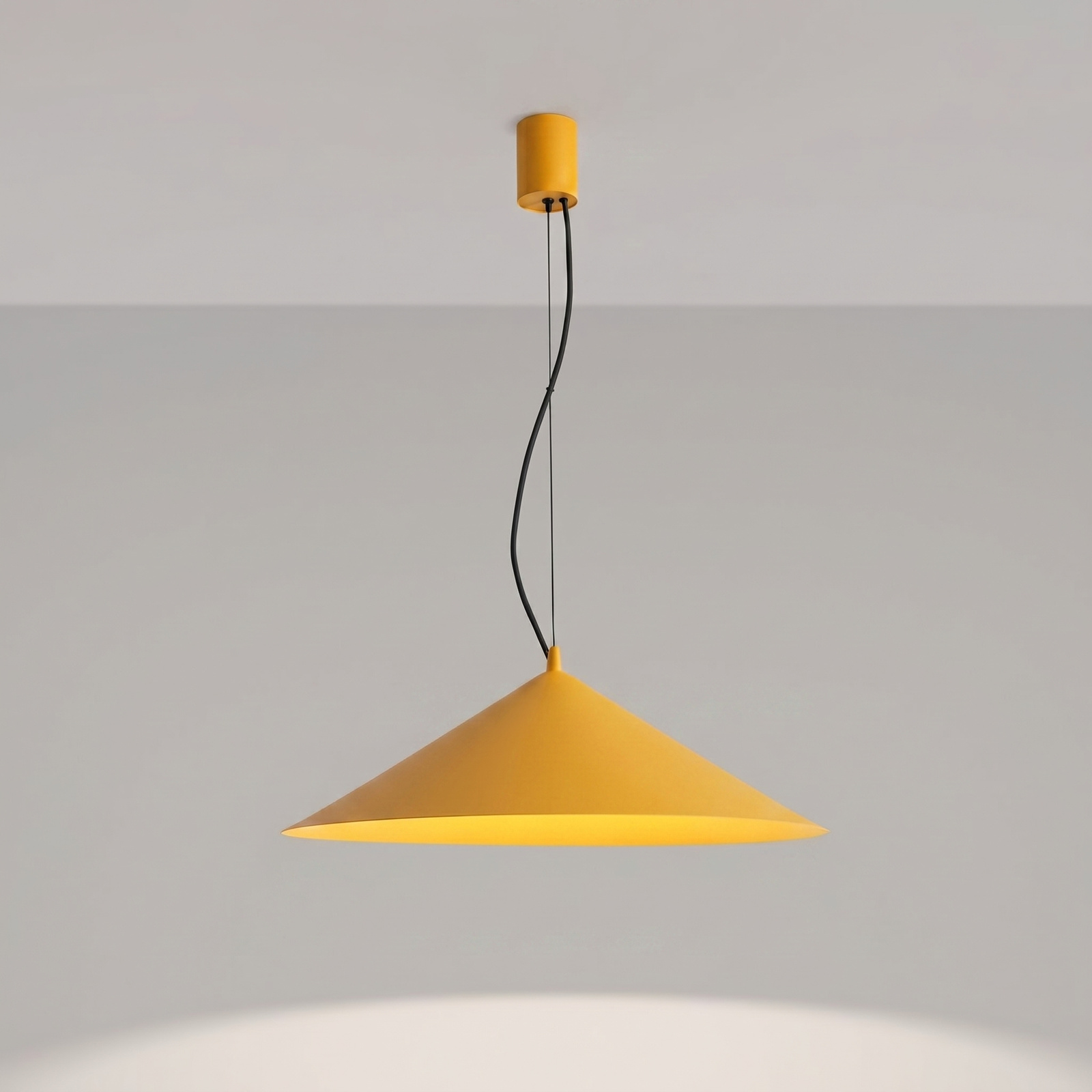 Lampa wisząca FINT LED żółta nowoczesna do salonu 1-punktowa