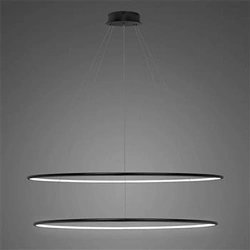 Lampa sufitowa LED Ledowe Okręgi 120 cm czarna regulowana do salonu Altavola Design
