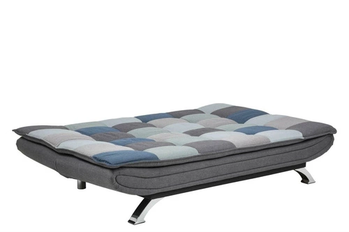 Sofa rozkładana z funkcją spania Faith 3 osobowa patchwork niebieski nowoczesna do salonu