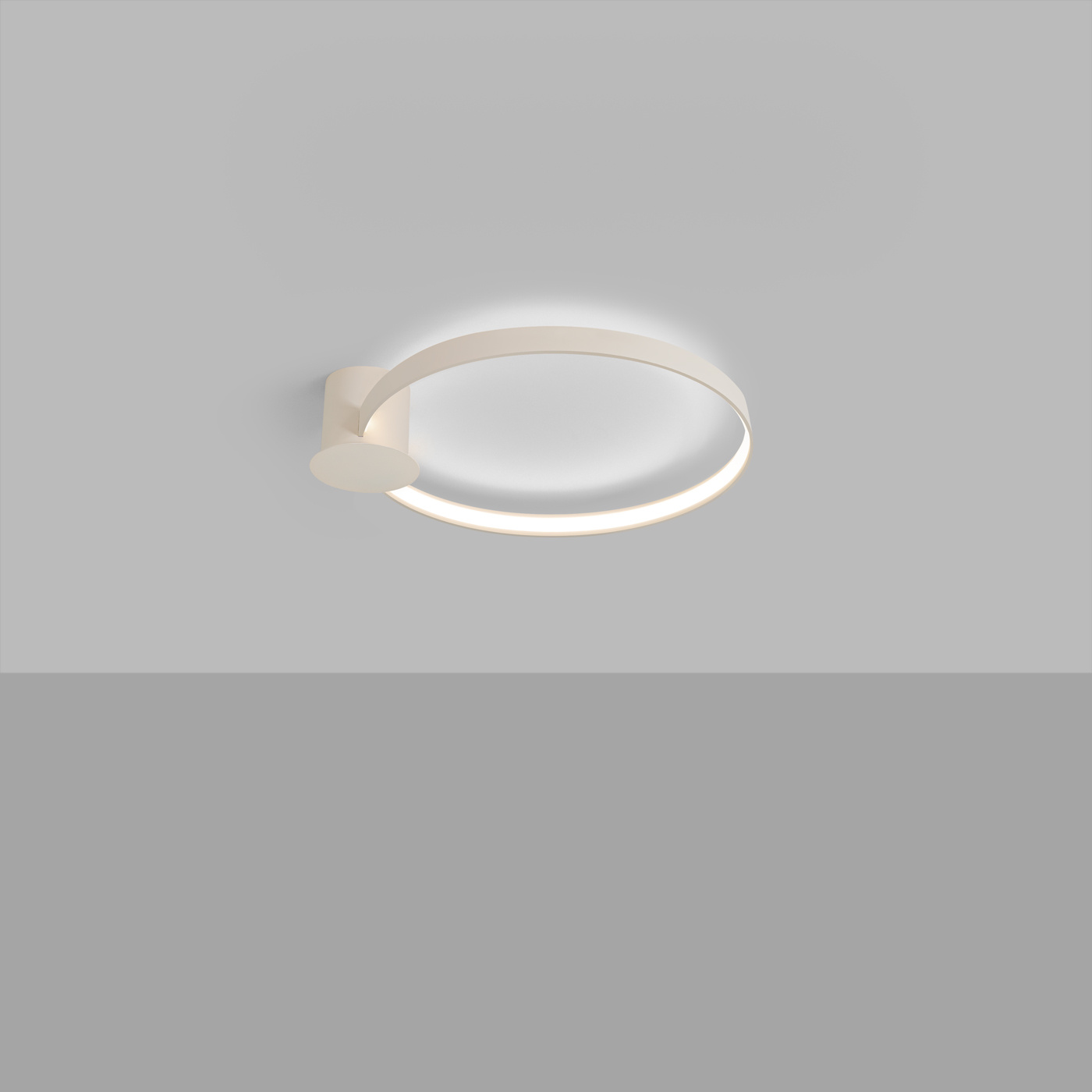 Plafon sufitowy LED RIO 55 beżowy nowoczesny do salonu i sypialni ściemnialny 61 cm