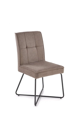 Krzesło tapicerowane Omara szare do jadalni nowoczesne pikowane na płozach Intesi