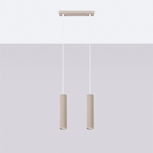 Lampa sufitowa KARBON 2 beżowa nowoczesna nad stół do kuchni i jadalni
