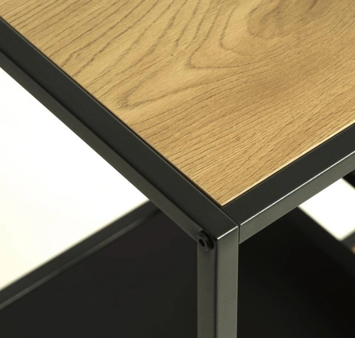 Regał Altino loftowy na książki 80 cm dąb i czarny metal do salonu