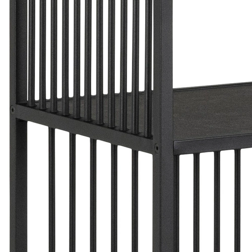 Regał na książki loftowy czarny metalowy Strington Actona 85 cm do salonu i jadalni