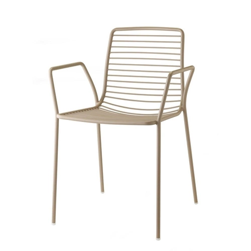 Krzesło metalowe Summer SCAB Design szare nowoczesne z podłokietnikami do ogrodu i tarasu