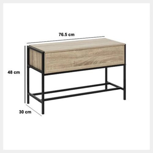 Ławka do przedpokoju Aliaj loftowa ze schowkiem na buty naturalna 5five simply smart