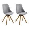 Zestaw 2 krzeseł tapicerowanych Dima Actona skandynawskie do jadalni szare drewniane