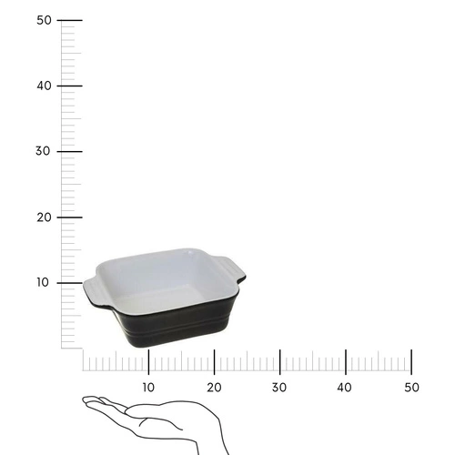 Kwadratowe ceramiczne naczynie do zapiekania 5five simply smart czarne do zapiekanek 13,4 cm