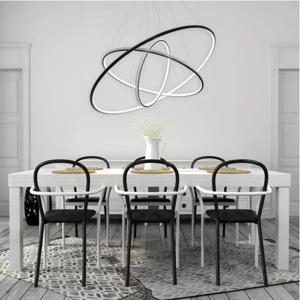 Lampa wisząca Ledowe Okręgi No.3 80cm 3K czarna