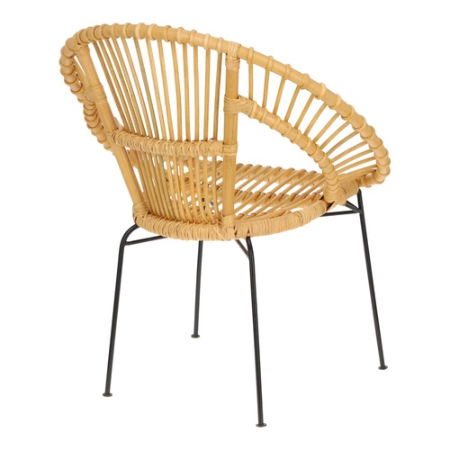 Fotel wypoczynkowy rattanowy Keko Atmosphera boho do salonu na metalowych nogach