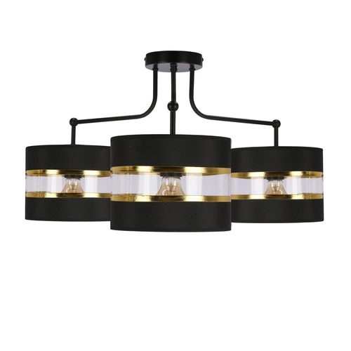 Lampa wisząca Andy czarny 3x40W E27  abażur czarny+złoty