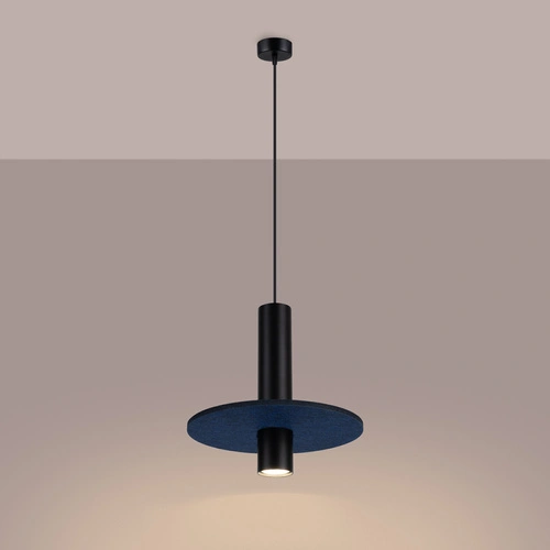 Lampa wisząca PELTA 1 nowoczesna granatowa czarna do salonu i jadalni 30 cm