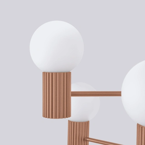 Żyrandol nowoczesny HALO 6 kawowy do salonu i jadalni z aluminium 64 cm