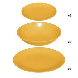 Zastawa obiadowa Colorama 5five simply smart ceramiczna żółta 18 elementów na 6 osób do zmywarki
