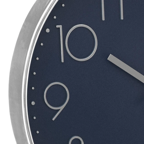 Nowoczesny zegar ścienny Laure 30 cm granatowy cichy mechanizm do salonu Atmosphera