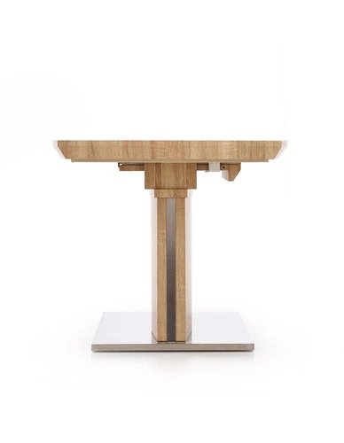 Stół rozkładany do jadalni Lessie dąb sonoma nowoczesny skandynawski 160 cm Intesi