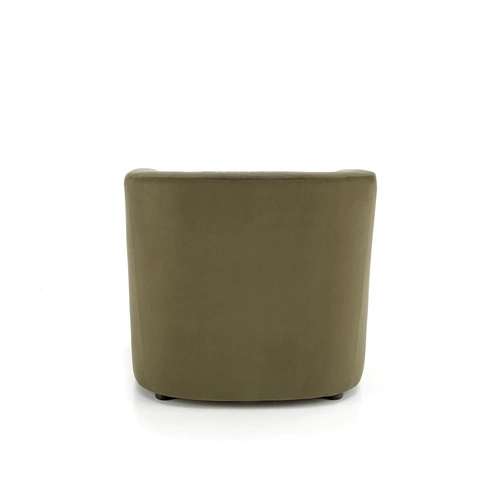 Fotel wypoczynkowy Dasman welurowy zielony do salonu nowoczesny z poduszką Intesi