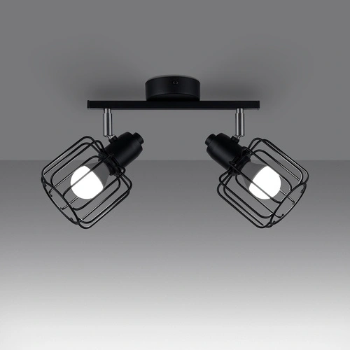 Plafon sufitowy BELUCI 2 czarny nowoczesny metalowy z ruchomym kloszem do salonu