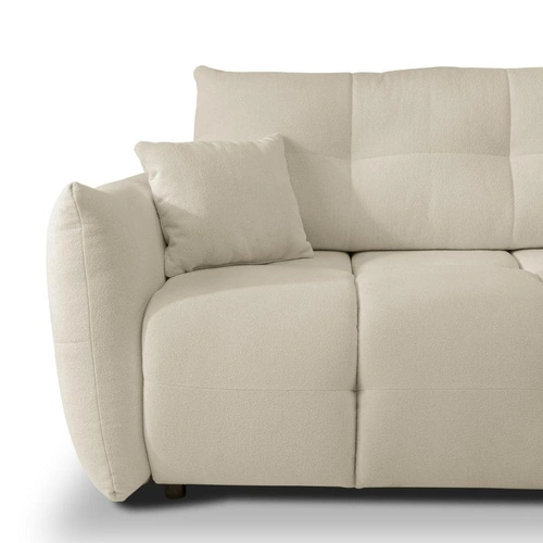 Narożnik z funkcją spania do salonu Bode prawy beżowy nowoczesny z pojemnikiem Intesi