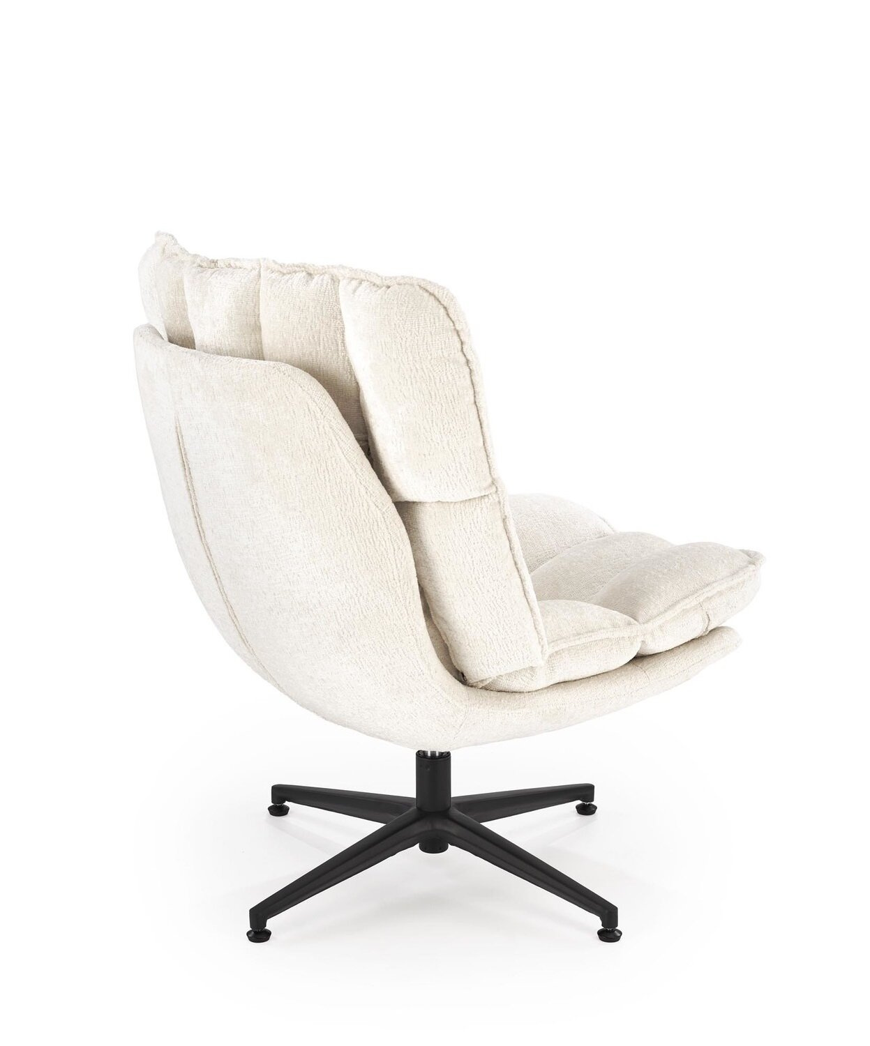 Fotel wypoczynkowy Florens kremowy obrotowy do salonu nowoczesny tkanina Intesi