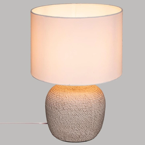Lampka nocna ceramiczna Davia Atmosphera do sypialni i salonu skandynawska z abażurem 39,5 cm