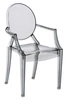 Krzesło Royal Ghost inspirowane Louis Ghost szare sztaplowane do salonu i ogrodu D2.DESIGN
