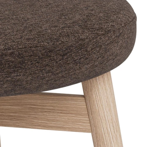 Krzesło Joy tapicerowane do jadalni brązowe dąb bielony Actona