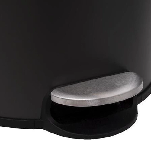 Kosz na śmieci Bam 30l czarny z bambusową pokrywą z pedałem do kuchni nowoczesny 5five