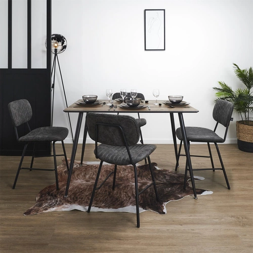 Krzesło do jadalni Taylor Intesi nowoczesne szare tapicerowane na metalowych nogach