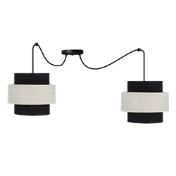 Lampa wisząca Benta p czarny 2x40W E27 abażur czarny+kremowy