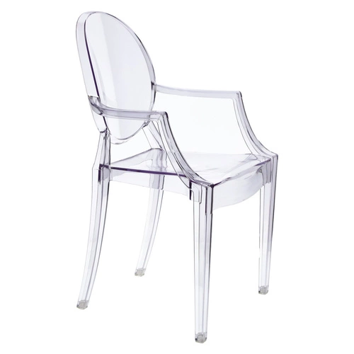 Krzesło do jadalni Royal transparentne inspirowane Louis Ghost sztaplowane nowoczesne