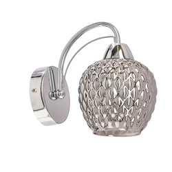 Kinkiet ścienny TOBIAS nowoczesny chrom z dymionym kloszem do salonu i sypialni CANDELLUX