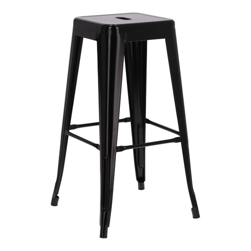 Hoker Paris 75 cm czarny metalowy bez oparcia do kuchni i wyspy inspirowany Tolix industrialny