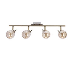 Lampa sufitowa Lentini listwa patynowy 4x40W G9 klosz bursztynowy